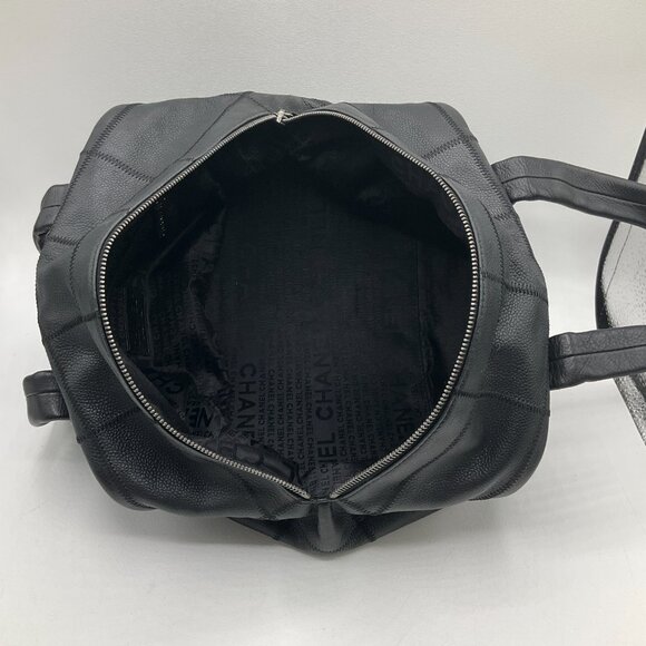 Chanel Choco Bar Caviar Leather Black Handbag Purse - Picture 8 of 13